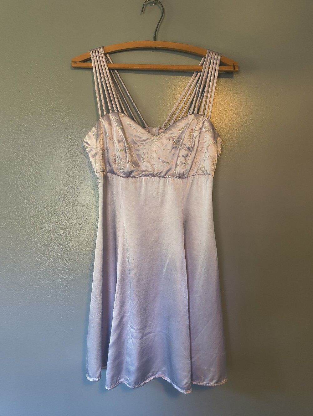 All that Jazz Lavender Satin Slip with Strappy Shoulders
